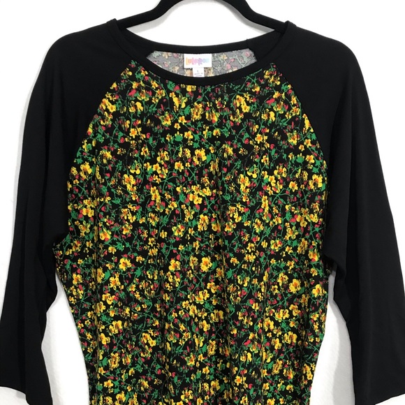 NWT! LuLaRoe Randy Raglan Baseball Tee Shirt Large - Picture 1 of 8